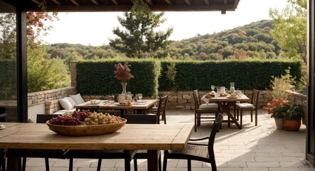 outdoor cafe/restaurant in Italy's countryside