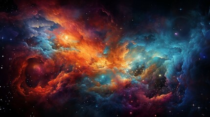 Obraz premium Mysterious Celestial Background with Nebula and Stars