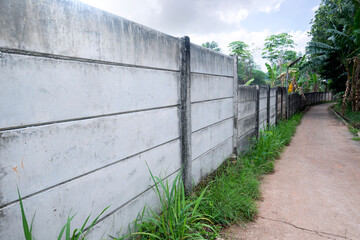 Concrete wall block with trees