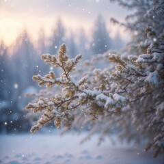 winter landscape with snow