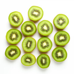 Fototapeta premium Sliced Fresh kiwi fruit on white background