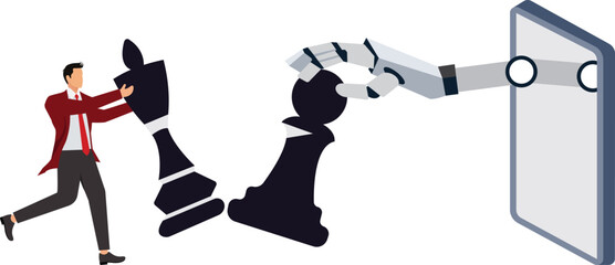 Artificial Intelligence Chess Businessman, Genius, Hand, Holding