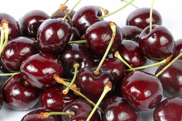 cherries on a white background