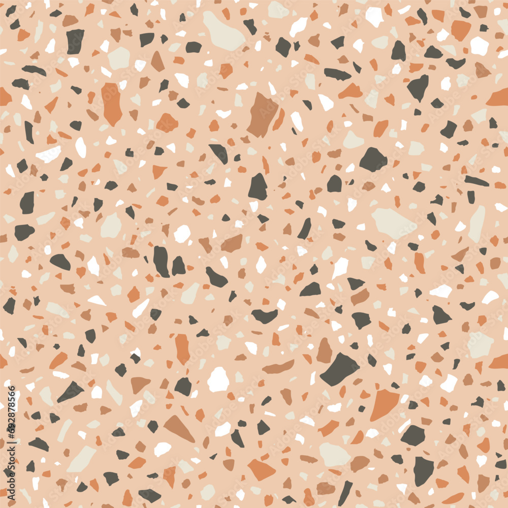 Canvas Prints Texture terrazzo floor, abstract brown seamless pattern. Marble tile surface area. Stone colored mosaic Vector background