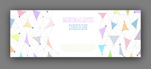 Minimalist design for the cover of a book, brochure, booklet or catalog with a grid of triangles. Poster, banner and creative interior template