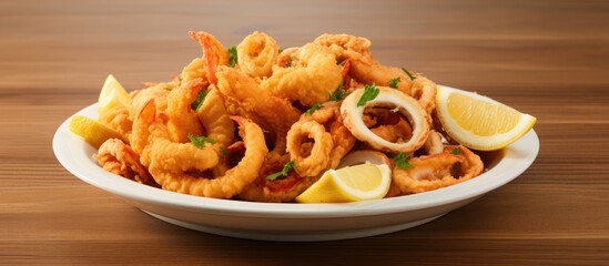 Fried seafood mix, Italian style.