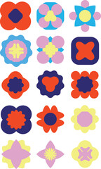 Simple Geometric Flower Element