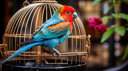 A_bird_cage_metal_wire_bird_captivity