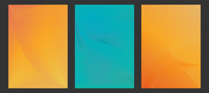 Colorful linear composition. A set of layouts for the design of banners, posters and posters. Template for book covers, brochures, booklets and catalogs. An idea for creative design.