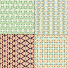 Four seamless color block patterns, background