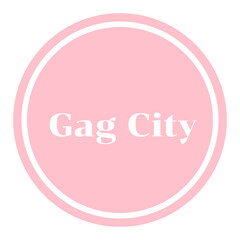 pink sticker with a text