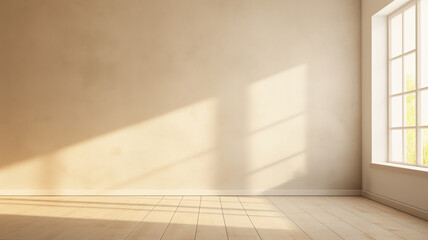 Modern simple house with sunlight shining through, Generative AI