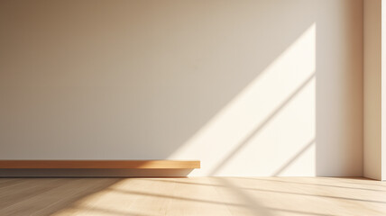 Modern simple house with sunlight shining through, Generative AI