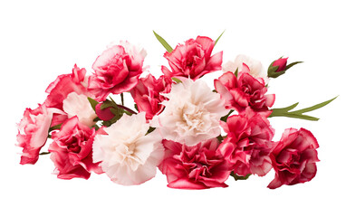 Whispering Reds and Blushing Pinks: Enchanting Floral Ensemble Isolated on Transparent Background PNG.