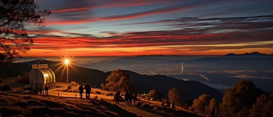 Advanced Observatory Telescope Positioned for Starry Night Celestial Observation.