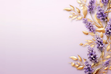 Lilac branches on elegant pastel background. Wedding invitations, greeting cards, wallpaper, background, printing, poster, social ads, banner - obrazy, fototapety, plakaty