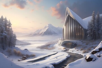 winter landscape in the mountains