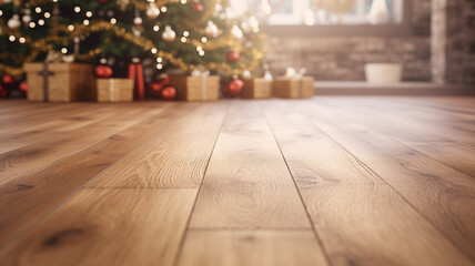 warm winter christmas tree, Generative AI