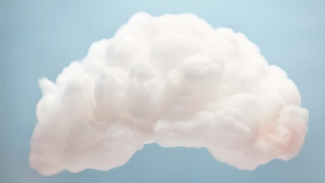 Cinemagraph of fluffy white cloud gently rocking in blue sky