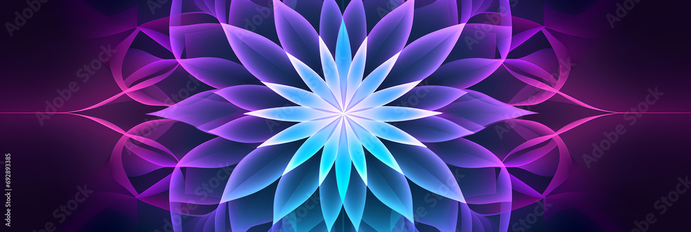 Wall mural panoramic flower mandala, ai generated