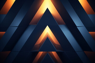 blue and orange triangles, AI generated - obrazy, fototapety, plakaty