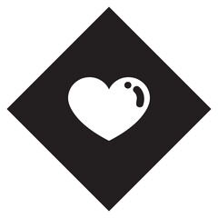 Heart icon vector. Love logo design. Heart vector icon illustration in rhombus isolated on white background