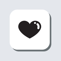 Heart icon vector. Love sign symbol in trendy flat style. Heart vector icon illustration in square isolated on gray background