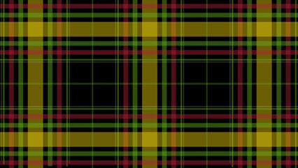 Black yellow green and red plaid background