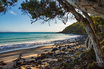 The view of the Tea Tree Bay Beach in Noosa Coastal Walk in the morning