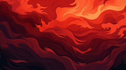 Fiery Abstract Swirls Dancing Vividly Across a Deep Crimson Artistic Background
