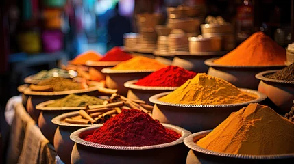 Poster Indian Spice Market, A Colorful Exploration into the Rich and Flavorful World of Exotic Spices © Magenta Dream