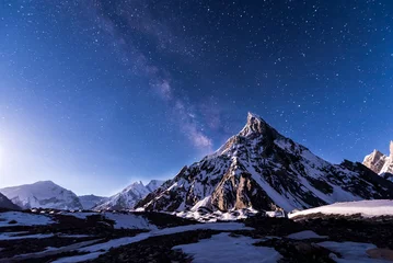 Foto auf Acrylglas K2 Starry night on the way to K2 base camp, Pakistan