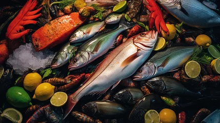 Foto op Canvas Freshness and Variety at the Seafood Market, an Array of Pristine Fish Delights © Magenta Dream
