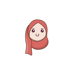 cute hijab female expression vector cartoon