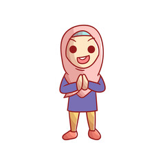 cute hijab female expression vector islamic