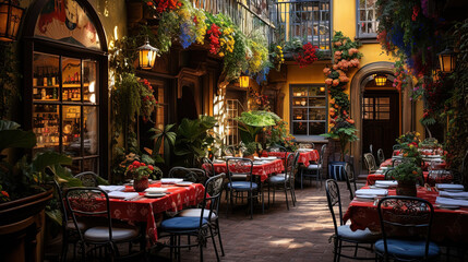 Authentic Italian Trattoria, the Perfect Culinary Restaurant with Outdoor Seating