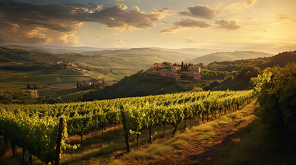 Fototapeta na wymiar A Captivating Italian of Vineyards and Breathtaking Beauty Unveiled in a Landscape View
