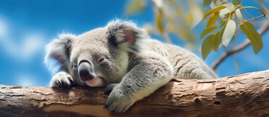 Obraz premium Koala resting on Australian tree.