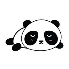 Panda Print ready vector design for Tshirt, Mug and printing item.Panda bundle design  .Black and white view.Panda design vector set. Panda Icon bundle .