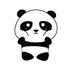 Panda Print ready vector design for Tshirt, Mug and printing item.Panda bundle design  .Black and white view.Panda design vector set. Panda Icon bundle .