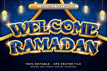 welcome ramadan effect and editable text effect with islamic ornament