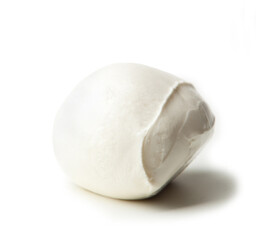 Italian Mozzarella Cheese Ball – "Boccone" Type – Isolated on White Background