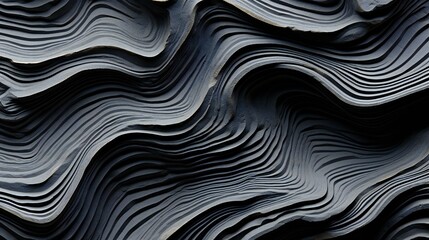 Abstract Layered Contours in Monochrome: An Artistic Interpretation of Geological Erosion