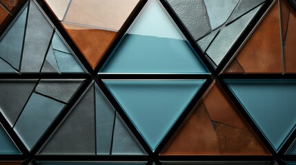 Geometric Precision Meets Artistic Flair: Mosaic of Triangular Shades and Textured Elegance