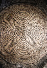 Naklejka premium Interior of a mosque, ceiling roof dome made of brick in the ancient city of Khiva in Khorezm, ancient dome roof in a mosque