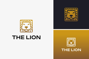 Vector royal lion king mane gold golden logo design