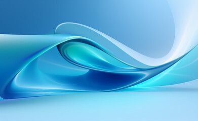 Blue background with two swirling shapes