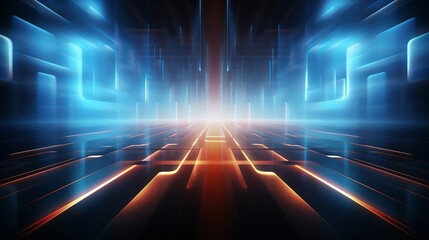 Futuristic Tech: Glowing Lines Background with Illuminating Effects - Abstract Digital Art
