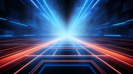 Futuristic Tech: Glowing Lines Background with Illuminating Effects - Abstract Digital Art