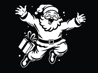 vector illustration of a cartoon Santa Claus